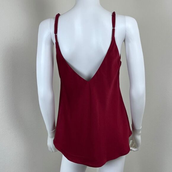 Chloe Kristyn Size S Bettina Benson Camille Red Satin Holiday Party Cami NEW Top - Picture 9 of 14